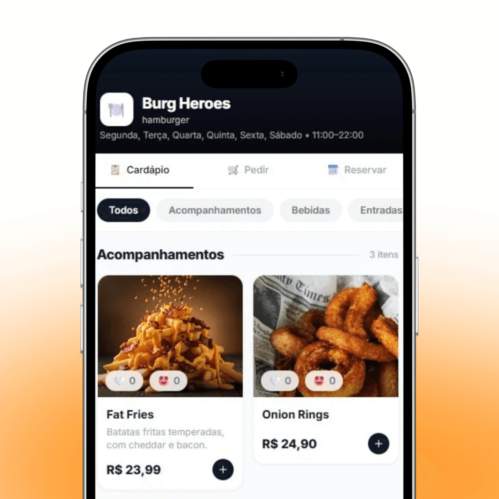 Takeaway, delivery e reservas